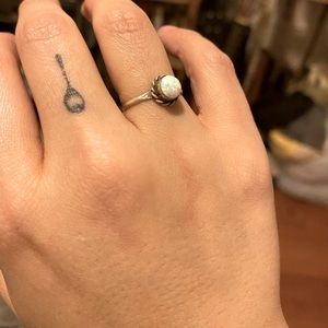 Beautiful handmade opal ring with sterling silver band